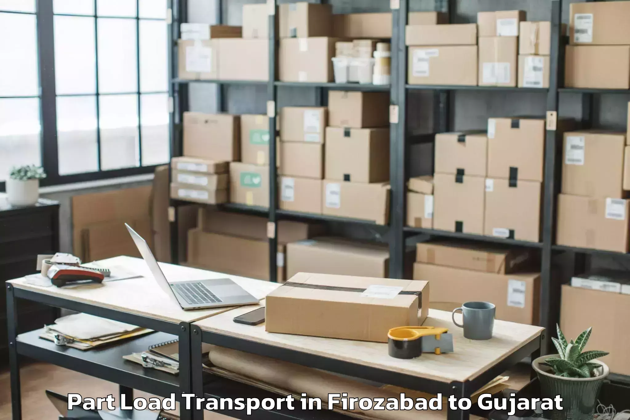 Professional Firozabad to Kundla Part Load Transport